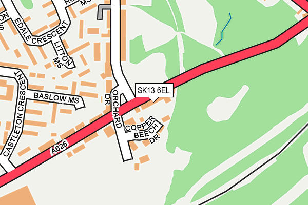 SK13 6EL map - OS OpenMap – Local (Ordnance Survey) SK13 6EL map - OS OpenMap – Local (Ordnance Survey)