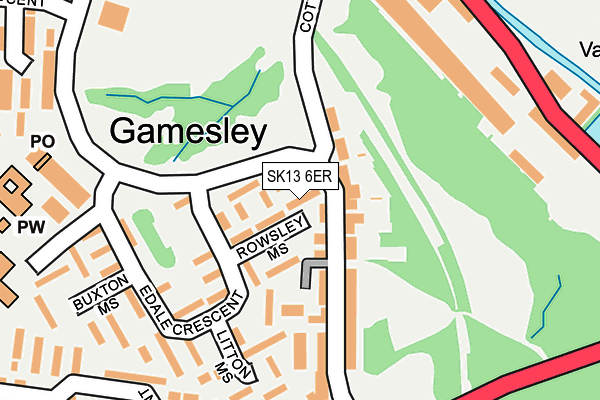 SK13 6ER map - OS OpenMap – Local (Ordnance Survey)