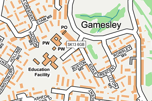 SK13 6GB map - OS OpenMap – Local (Ordnance Survey)