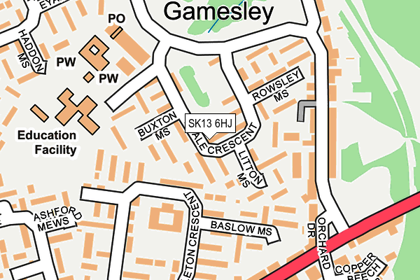 SK13 6HJ map - OS OpenMap – Local (Ordnance Survey) SK13 6HJ map - OS OpenMap – Local (Ordnance Survey)