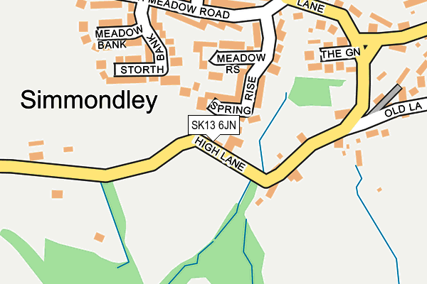 SK13 6JN map - OS OpenMap – Local (Ordnance Survey)