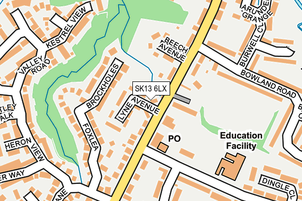 SK13 6LX map - OS OpenMap – Local (Ordnance Survey)