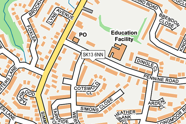 SK13 6NN map - OS OpenMap – Local (Ordnance Survey)
