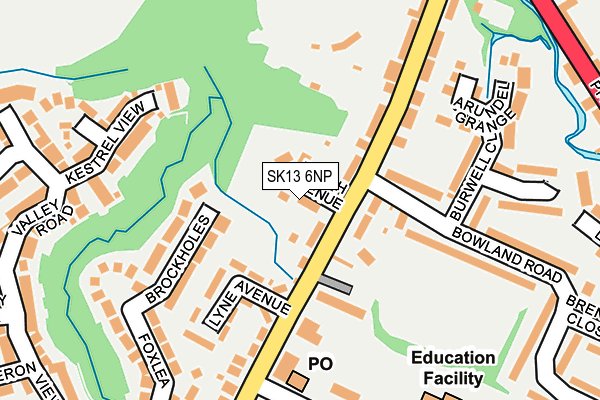 SK13 6NP map - OS OpenMap – Local (Ordnance Survey)