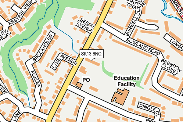 SK13 6NQ map - OS OpenMap – Local (Ordnance Survey)
