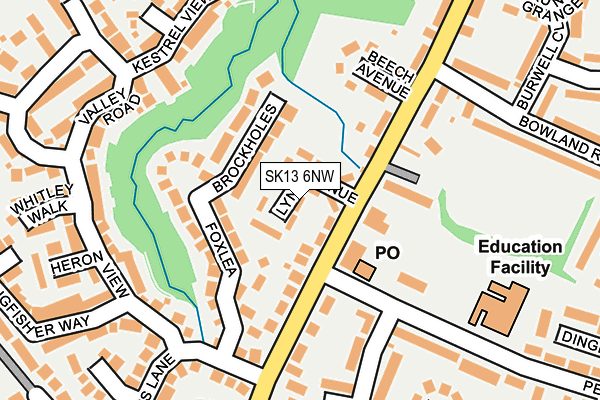 SK13 6NW map - OS OpenMap – Local (Ordnance Survey)