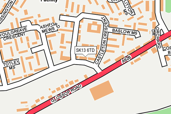 SK13 6TD map - OS OpenMap – Local (Ordnance Survey) SK13 6TD map - OS OpenMap – Local (Ordnance Survey)
