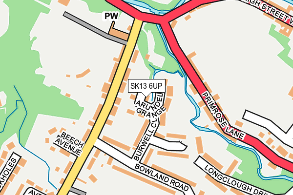 SK13 6UP map - OS OpenMap – Local (Ordnance Survey) SK13 6UP map - OS OpenMap – Local (Ordnance Survey)