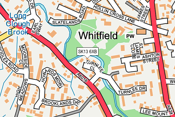 SK13 6XB map - OS OpenMap – Local (Ordnance Survey) SK13 6XB map - OS OpenMap – Local (Ordnance Survey)