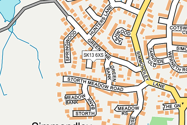 SK13 6XS map - OS OpenMap – Local (Ordnance Survey)