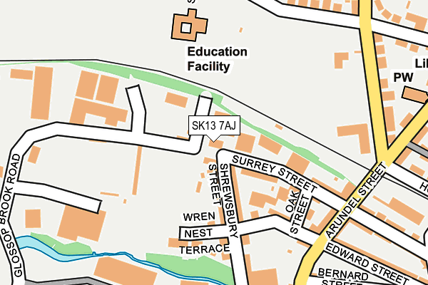 SK13 7AJ map - OS OpenMap – Local (Ordnance Survey) SK13 7AJ map - OS OpenMap – Local (Ordnance Survey)