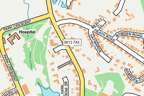 SK13 7AX map - OS OpenMap – Local (Ordnance Survey) SK13 7AX map - OS OpenMap – Local (Ordnance Survey)