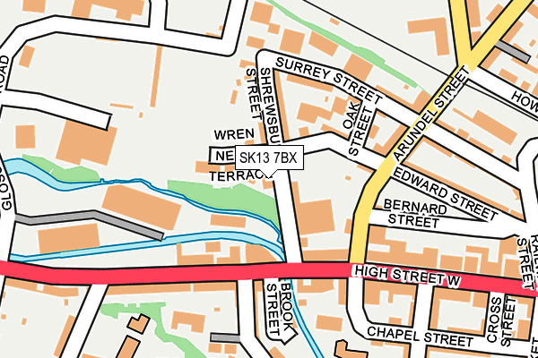 SK13 7BX map - OS OpenMap – Local (Ordnance Survey) SK13 7BX map - OS OpenMap – Local (Ordnance Survey)