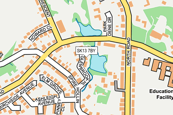 SK13 7BY map - OS OpenMap – Local (Ordnance Survey)