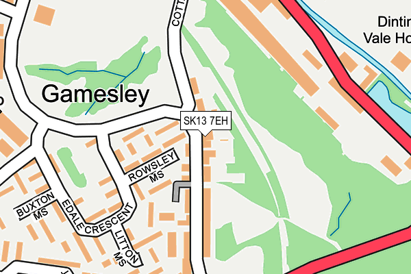 SK13 7EH map - OS OpenMap – Local (Ordnance Survey)