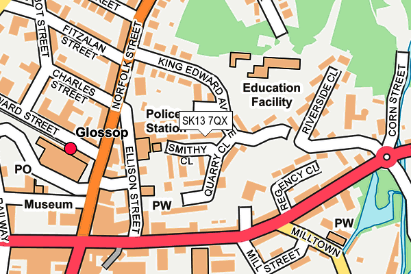 SK13 7QX map - OS OpenMap – Local (Ordnance Survey) SK13 7QX map - OS OpenMap – Local (Ordnance Survey)