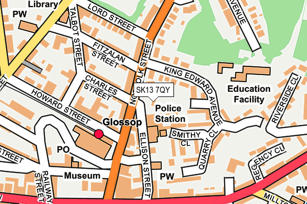 SK13 7QY map - OS OpenMap – Local (Ordnance Survey) SK13 7QY map - OS OpenMap – Local (Ordnance Survey)