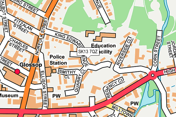 SK13 7QZ map - OS OpenMap – Local (Ordnance Survey)