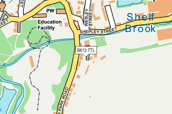 SK13 7TL map - OS OpenMap – Local (Ordnance Survey) SK13 7TL map - OS OpenMap – Local (Ordnance Survey)