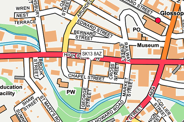 SK13 8AZ map - OS OpenMap – Local (Ordnance Survey) SK13 8AZ map - OS OpenMap – Local (Ordnance Survey)