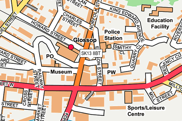 SK13 8BT map - OS OpenMap – Local (Ordnance Survey) SK13 8BT map - OS OpenMap – Local (Ordnance Survey)