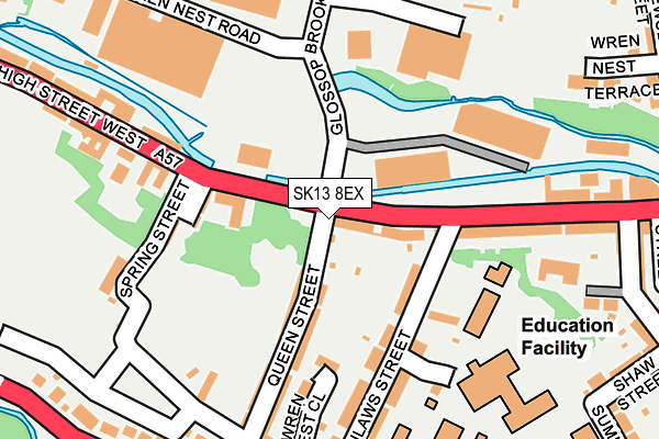 SK13 8EX map - OS OpenMap – Local (Ordnance Survey)
