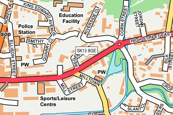 SK13 8GE map - OS OpenMap – Local (Ordnance Survey) SK13 8GE map - OS OpenMap – Local (Ordnance Survey)