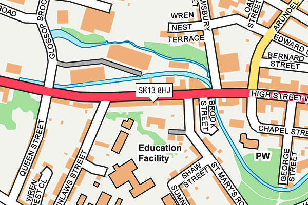 SK13 8HJ map - OS OpenMap – Local (Ordnance Survey) SK13 8HJ map - OS OpenMap – Local (Ordnance Survey)