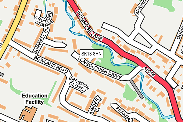 SK13 8HN map - OS OpenMap – Local (Ordnance Survey)