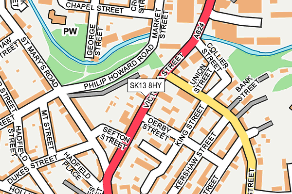 SK13 8HY map - OS OpenMap – Local (Ordnance Survey)