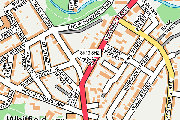 SK13 8HZ map - OS OpenMap – Local (Ordnance Survey)