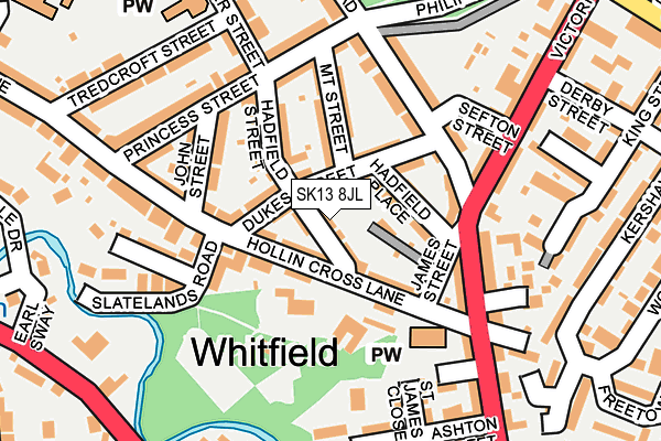 SK13 8JL map - OS OpenMap – Local (Ordnance Survey)