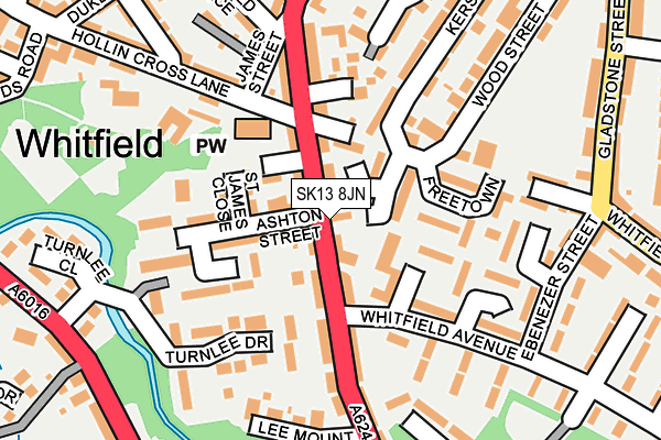 SK13 8JN map - OS OpenMap – Local (Ordnance Survey) SK13 8JN map - OS OpenMap – Local (Ordnance Survey)