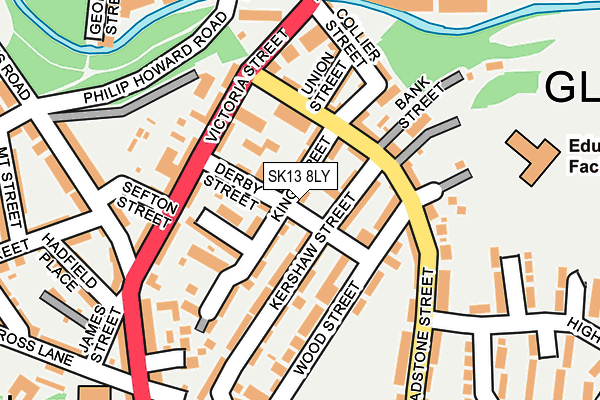 SK13 8LY map - OS OpenMap – Local (Ordnance Survey)