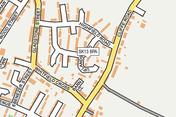 SK13 8PA map - OS OpenMap – Local (Ordnance Survey)