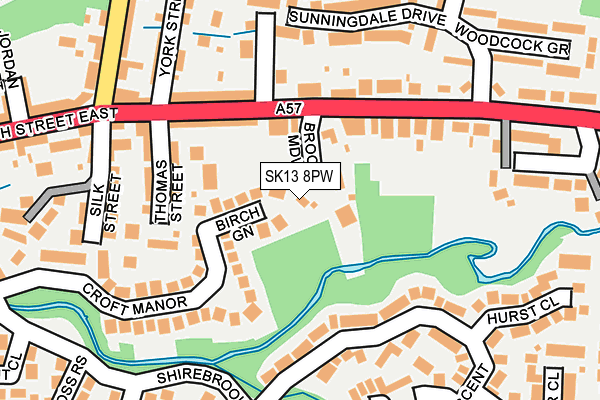 SK13 8PW map - OS OpenMap – Local (Ordnance Survey) SK13 8PW map - OS OpenMap – Local (Ordnance Survey)