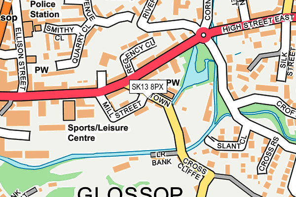 SK13 8PX map - OS OpenMap – Local (Ordnance Survey) SK13 8PX map - OS OpenMap – Local (Ordnance Survey)