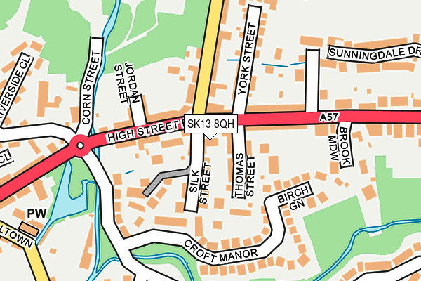 SK13 8QH map - OS OpenMap – Local (Ordnance Survey) SK13 8QH map - OS OpenMap – Local (Ordnance Survey)