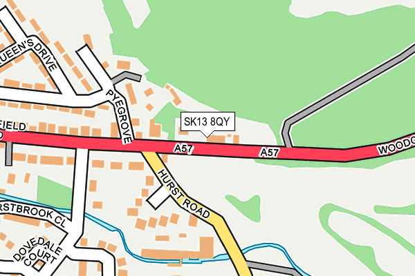 SK13 8QY map - OS OpenMap – Local (Ordnance Survey)