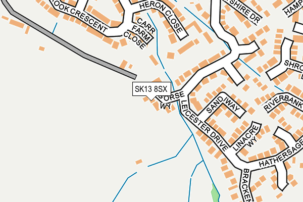 SK13 8SX map - OS OpenMap – Local (Ordnance Survey) SK13 8SX map - OS OpenMap – Local (Ordnance Survey)