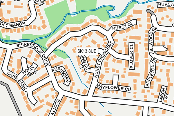 SK13 8UE map - OS OpenMap – Local (Ordnance Survey)
