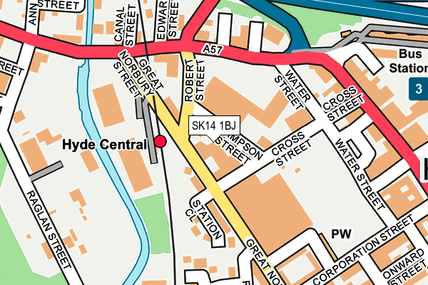 SK14 1BJ map - OS OpenMap – Local (Ordnance Survey)