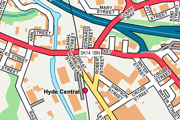 SK14 1BN map - OS OpenMap – Local (Ordnance Survey)