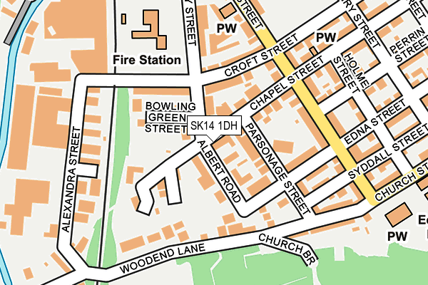 SK14 1DH map - OS OpenMap – Local (Ordnance Survey)