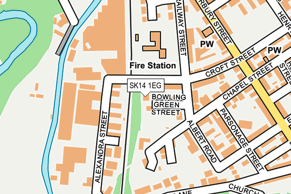 SK14 1EG map - OS OpenMap – Local (Ordnance Survey)