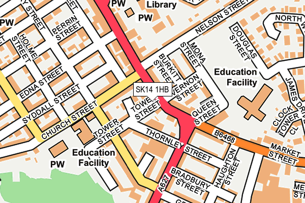 SK14 1HB map - OS OpenMap – Local (Ordnance Survey) SK14 1HB map - OS OpenMap – Local (Ordnance Survey)