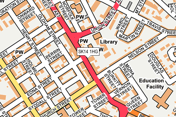 SK14 1HG map - OS OpenMap – Local (Ordnance Survey)