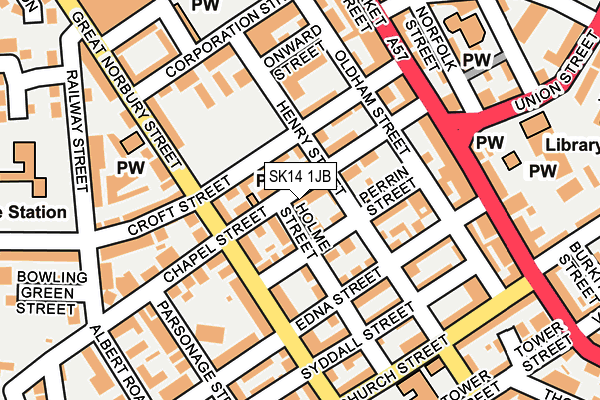 SK14 1JB map - OS OpenMap – Local (Ordnance Survey) SK14 1JB map - OS OpenMap – Local (Ordnance Survey)