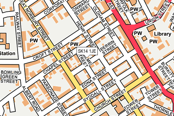 SK14 1JE map - OS OpenMap – Local (Ordnance Survey)