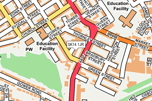 SK14 1JR map - OS OpenMap – Local (Ordnance Survey) SK14 1JR map - OS OpenMap – Local (Ordnance Survey)